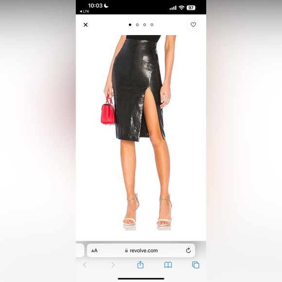Revolve Faux Leather Midi Skirt in Black size M - Picture 5 of 5